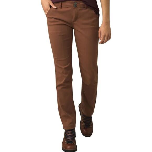 prAna Halle Pants Straight UPF 50 Stretch Zion Mid Rise Outdoor Hiking Brown 4 - Picture 1 of 8